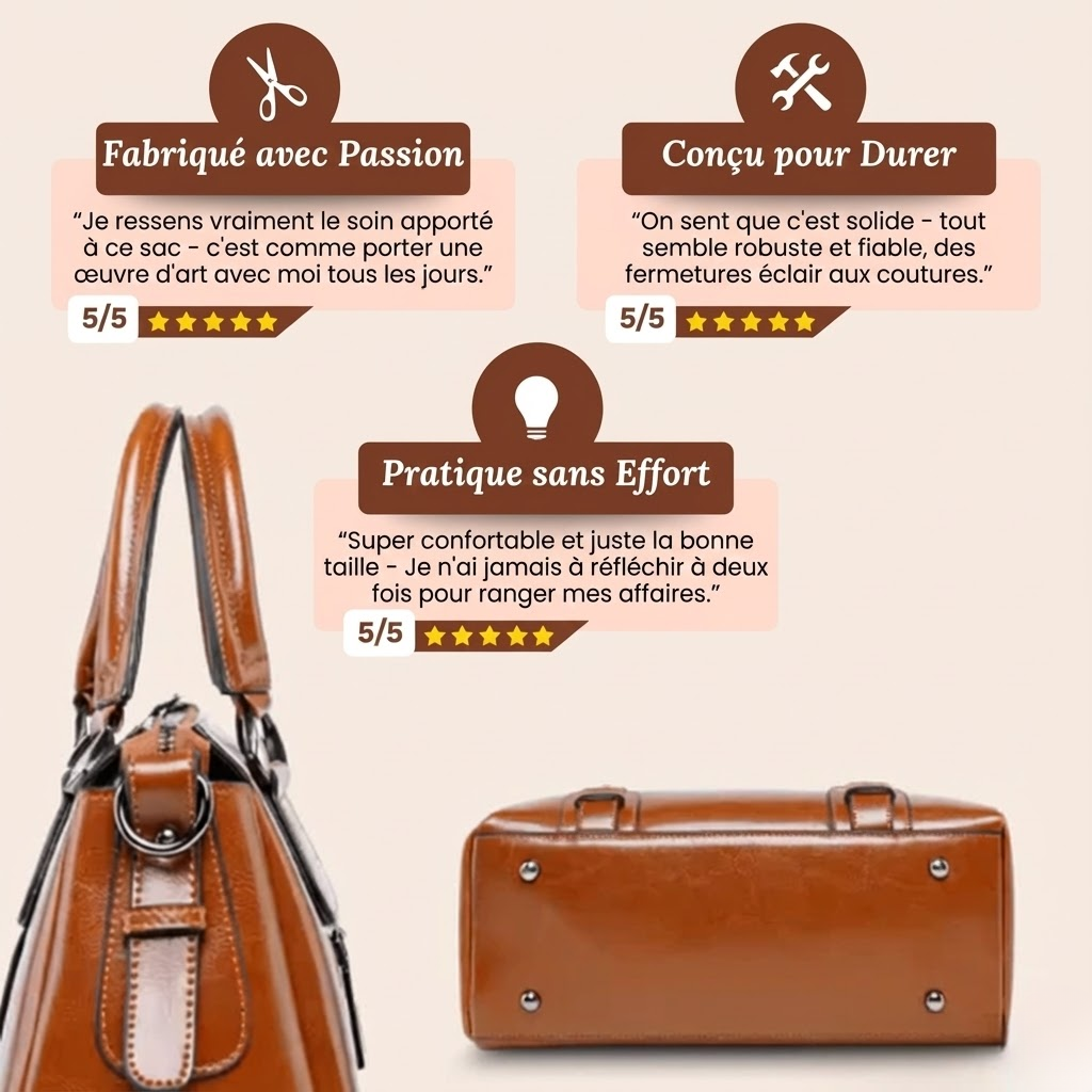 Camille™ | Polished Leather Shoulder Bag