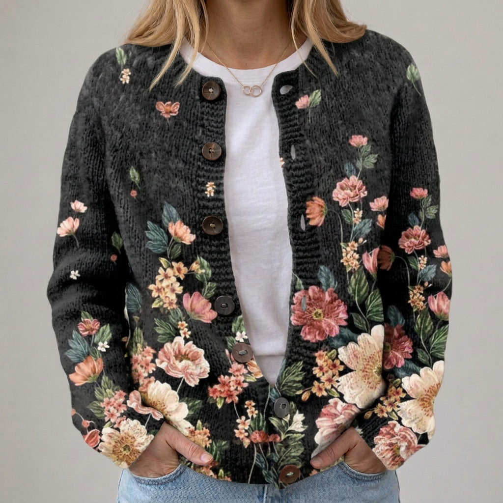 Kivara | Vintage Floral-Print Cardigan