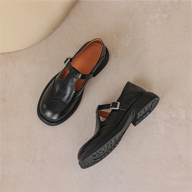 Rachel | Elegant Leather Mary Janes