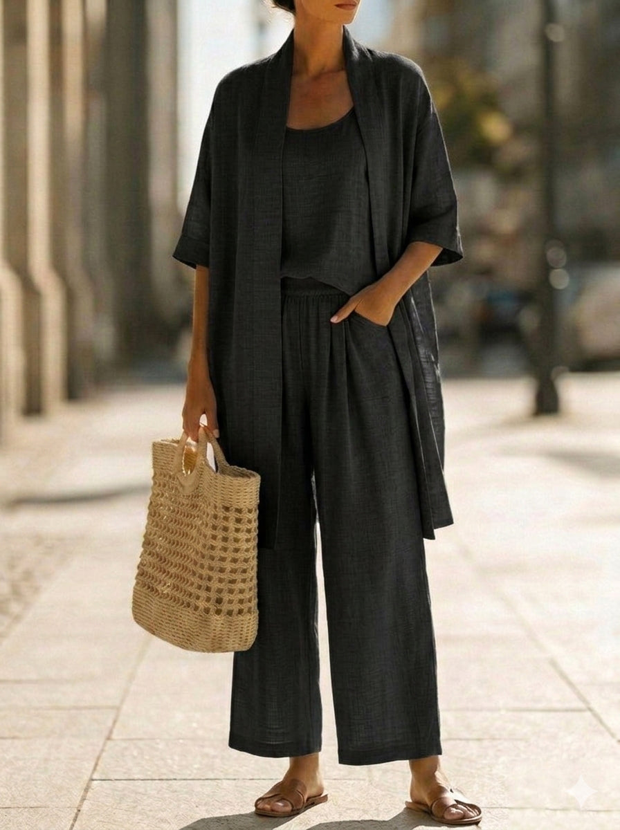 Isabella | Effortless Linen-Cotton Three-Piece Set