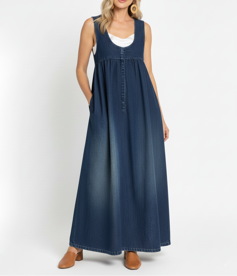 Ivy | Vintage Denim Maxi Dress
