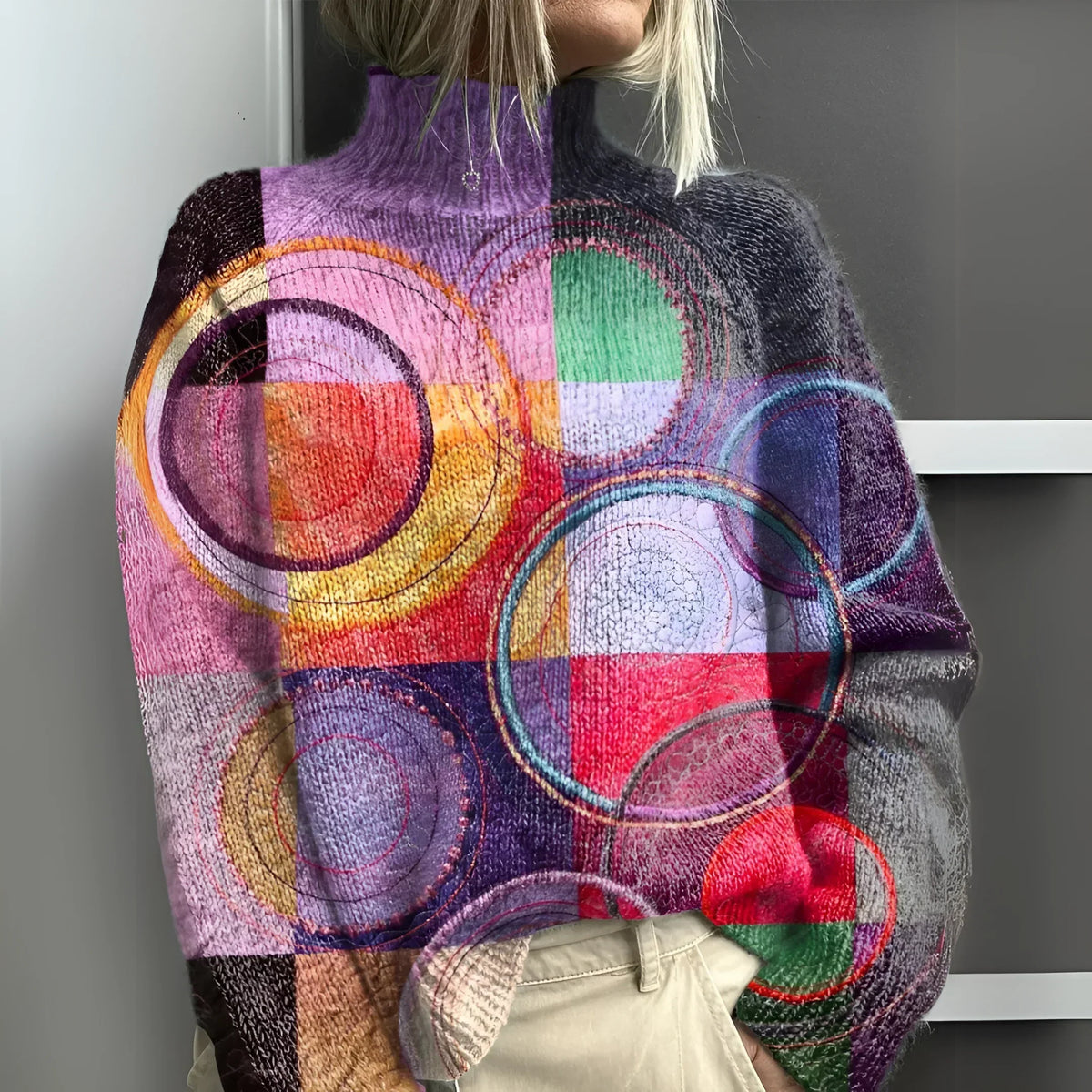JASMIJN | Color-Blocked Knit Turtleneck