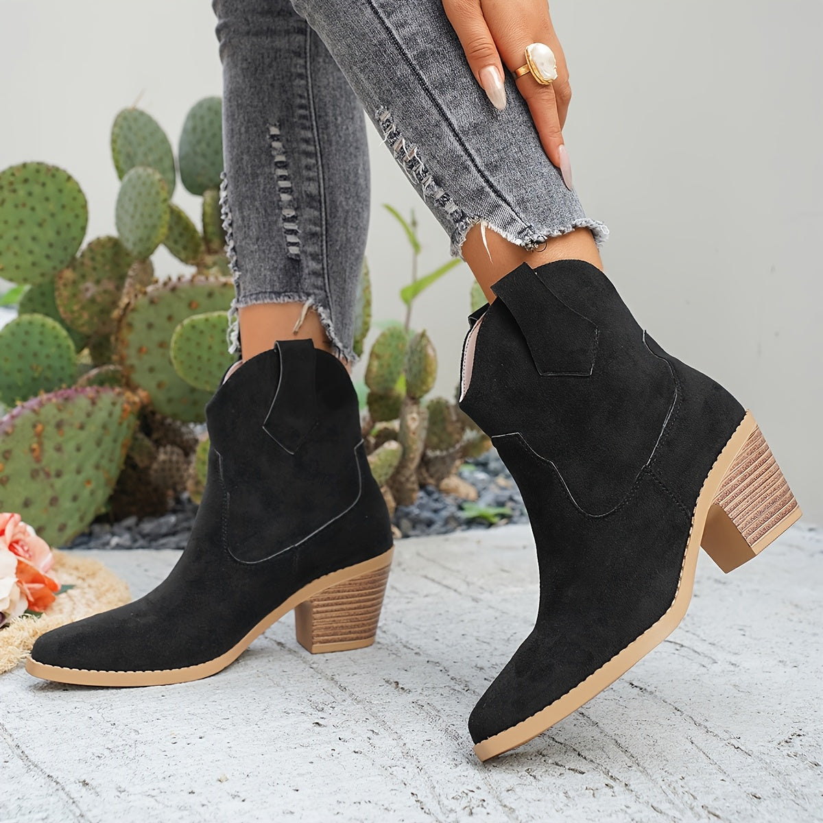Naomi | Western Ankle Boots