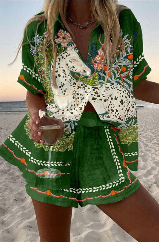 Marilyn | Equestrian Botanical Two-Piece Summer Set