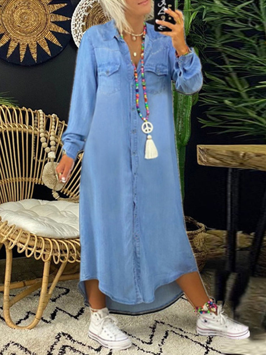 Helena | Casual Denim Shirt Dress