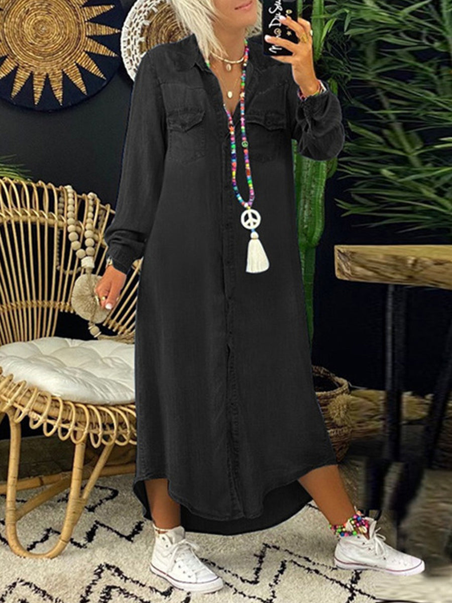 Helena | Casual Denim Shirt Dress