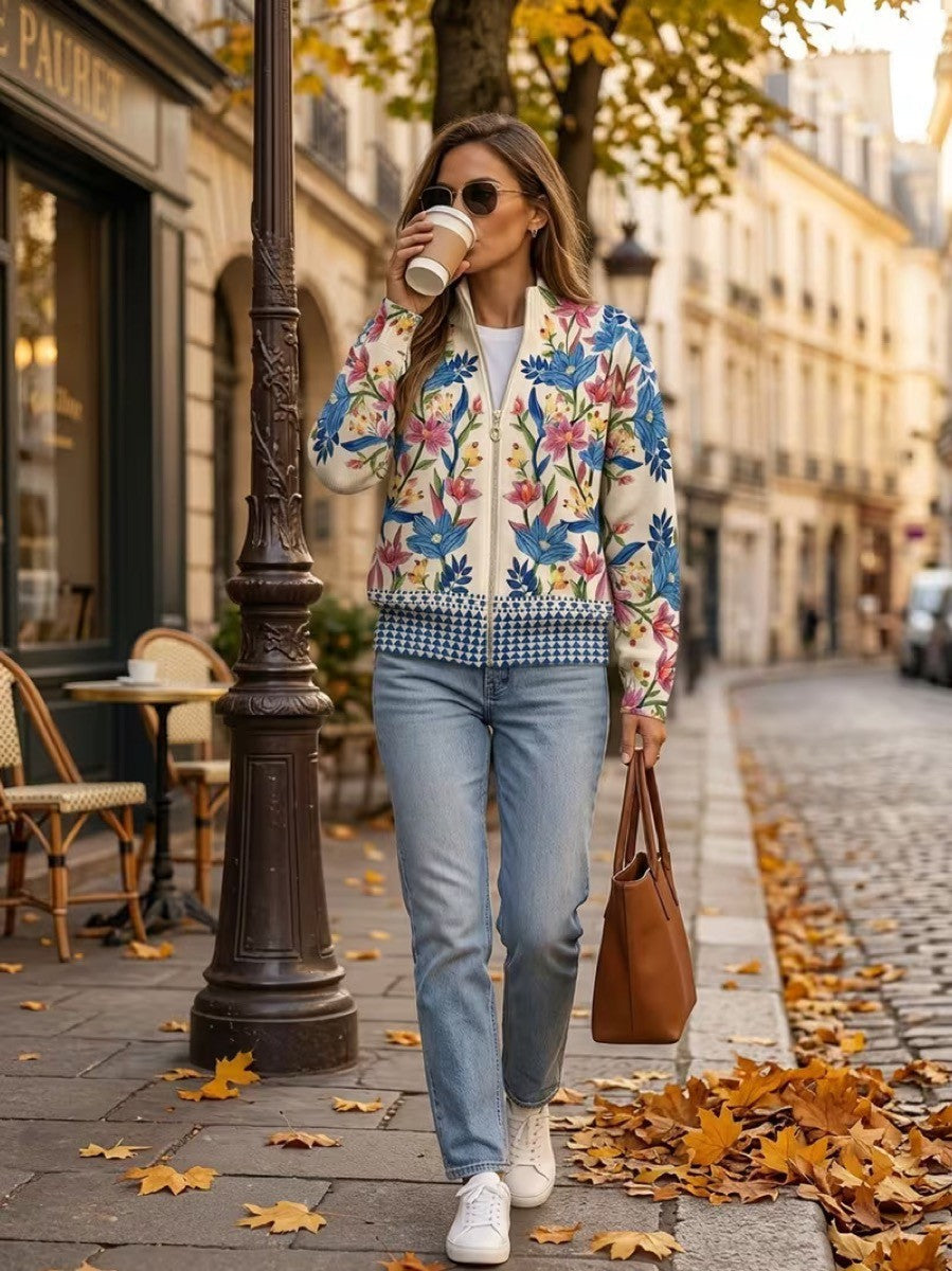 Tabitha | Garden Floral Zip Cardigan