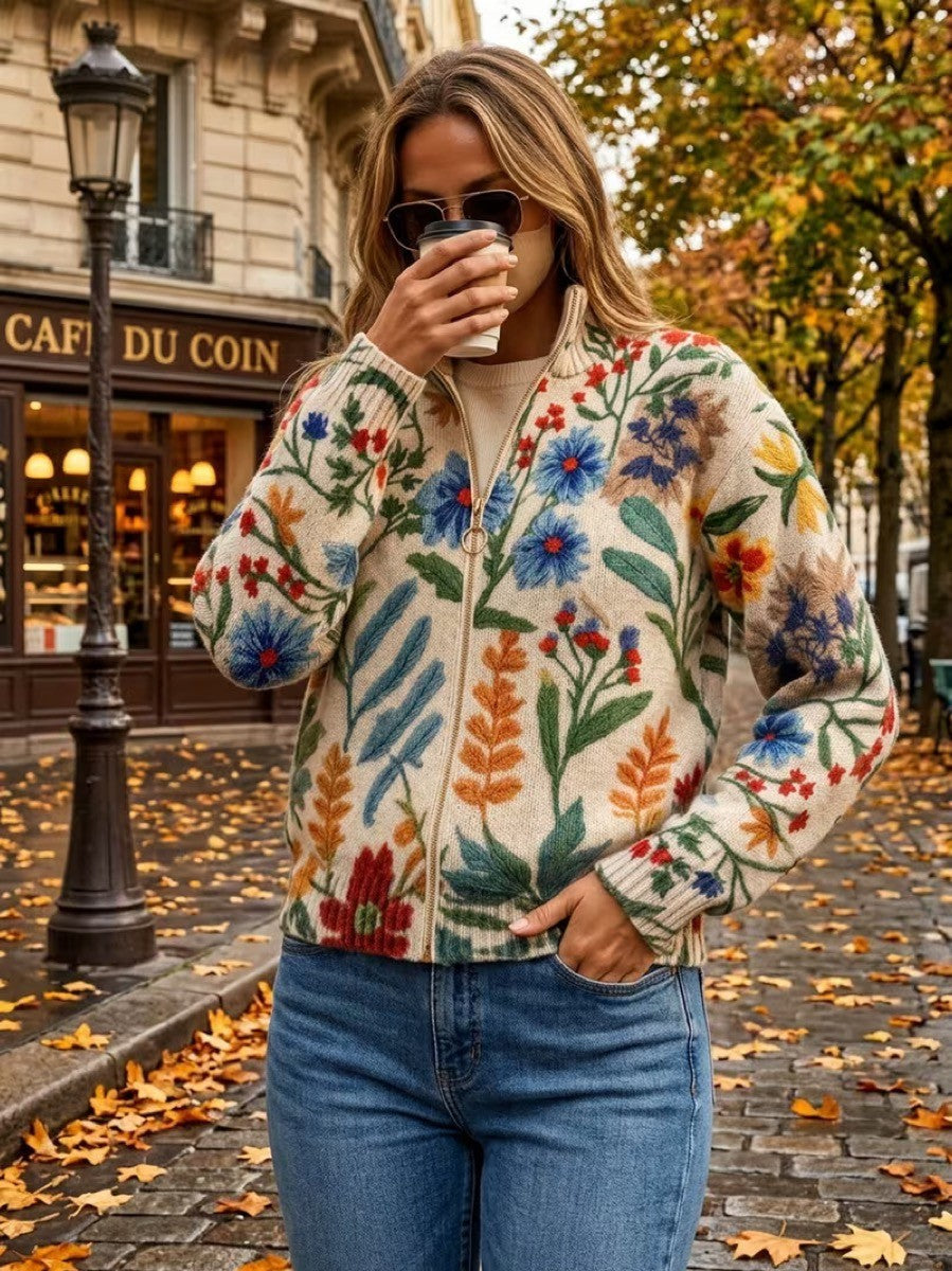 Tabitha | Garden Floral Zip Cardigan