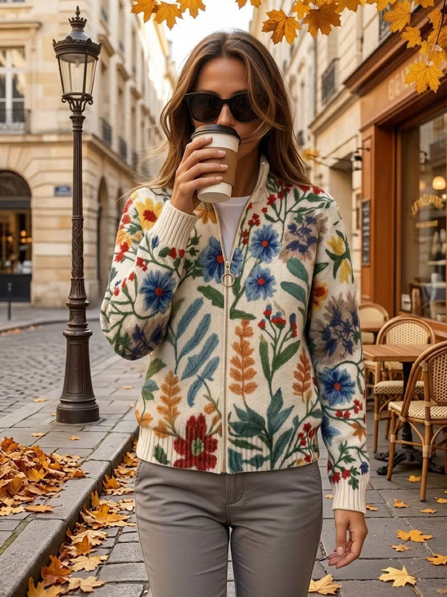 Tabitha | Garden Floral Zip Cardigan