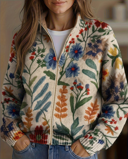Tabitha | Garden Floral Zip Cardigan